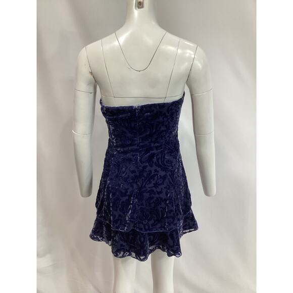 Majorelle 'Martha' Blue Velvet Mini Dress Size L - Picture 3 of 3